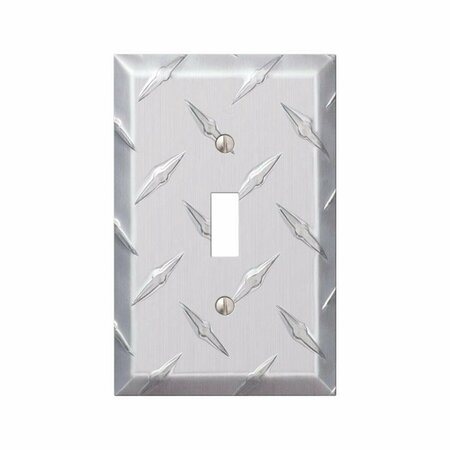 WORMHOLE 955T Wallplate Diamond Plate 1 Toggle - Polished Chrome WO3313088